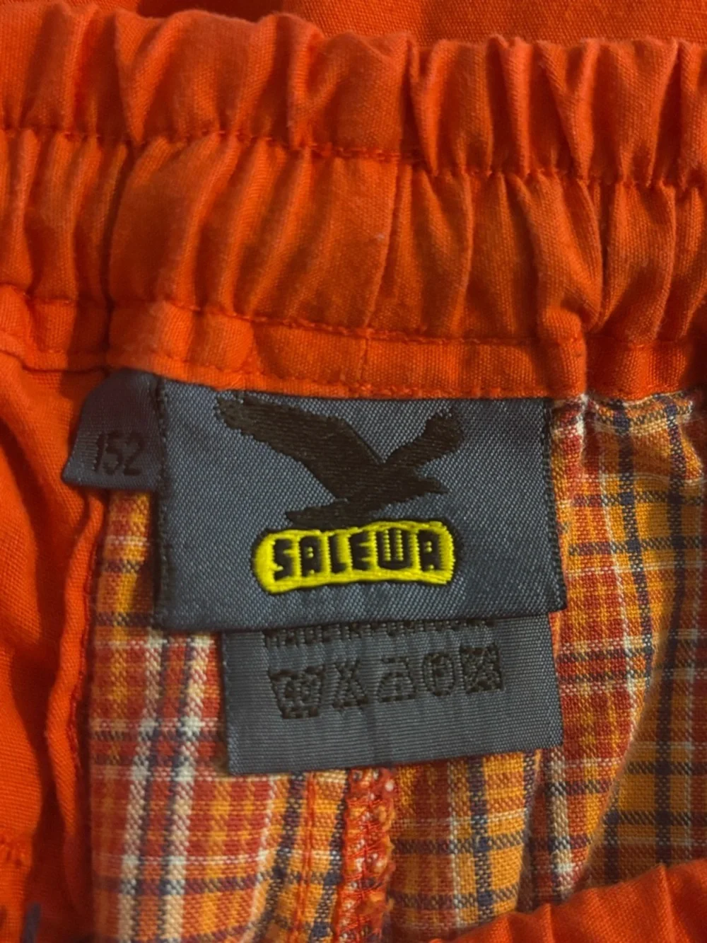 Vintage Salewa x La Mano Kids Red Plaid Hiking Pants Sz 152 (US 12/Large)